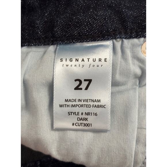 Signature Twenty Four Dark Wash Coastal Flared Bootcut Stretch Denim Jeans 27 - Picture 5 of 10